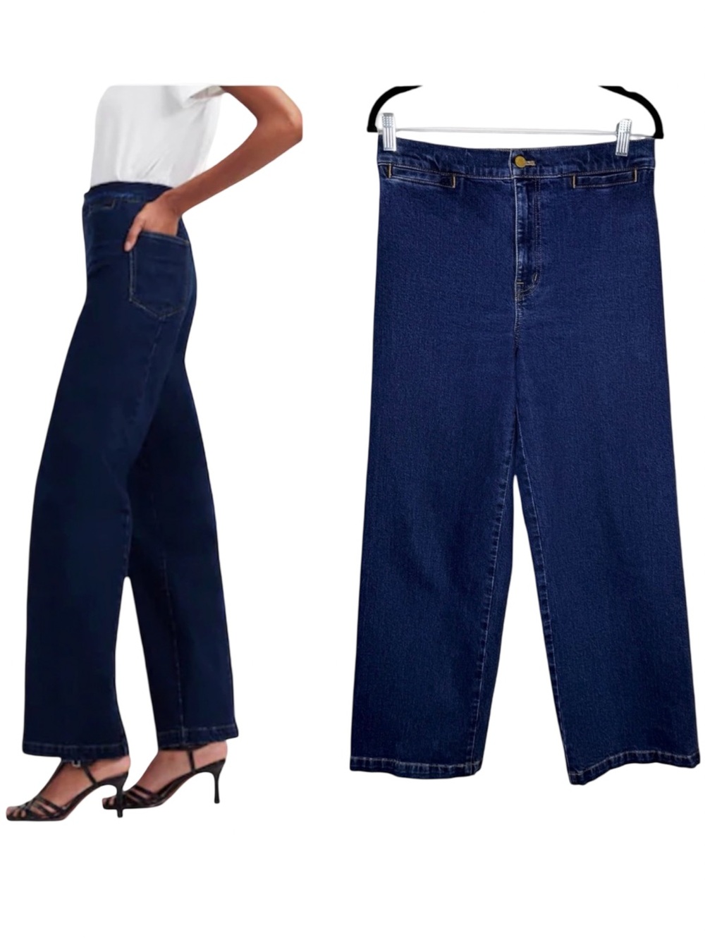 Madewell Emmett Wide Leg Jeans Size 28 Leffers Wash Welt Pockets Fall Wardrobe